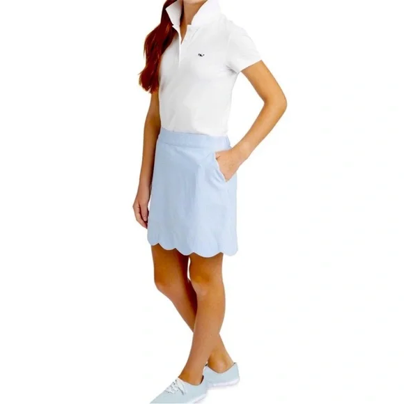 Vineyard Vines Seersucker Scallop Skirt - Picture 1 of 8